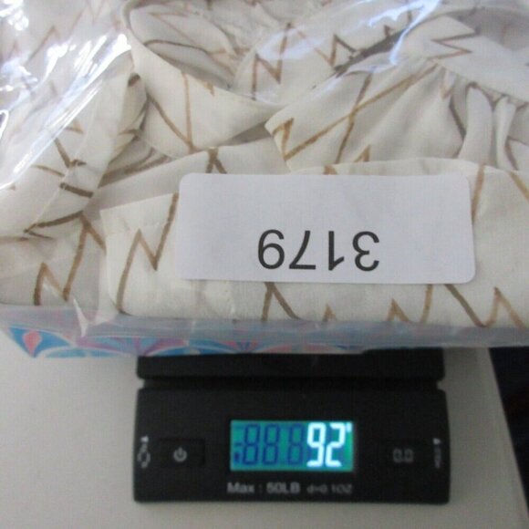 Club Monaco Printed Silk Blouse Women's Top S Button Up Popover Sleeve White 92 - Picture 11 of 11